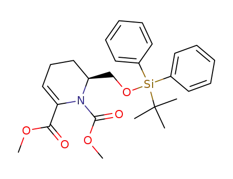 Molecular Structure of 442202-05-3 (dimethyl (S)-(-)-6-(tert-butyldiphenylsilyloxymethyl)-5,6-dihydro-4H-pyridine-1,2-dicarboxylate)