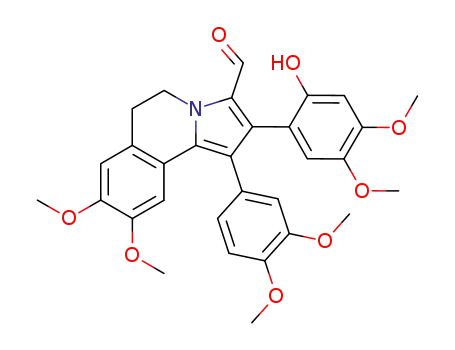 1-(3,4-dimethoxy-phenyl)-2-(2-hydroxy-4,5-dimethoxy-phenyl)-8,9-dimethoxy-5,6-dihydro-pyrrolo[2,1-<i>a</i>]isoquinoline-3-carbaldehyde