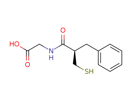 Molecular Structure of 95908-99-9 (Glycine,N-[(2R)-2-(mercaptomethyl)-1-oxo-3-phenylpropyl]-)