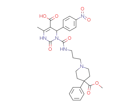 3-[3-(4-methoxycarbonyl-4-phenyl-piperidin-1-yl)-propylcarbamoyl]-6-methyl-4-(4-nitro-phenyl)-2-oxo-1,2,3,4-tetrahydro-pyrimidine-5-carboxylic acid