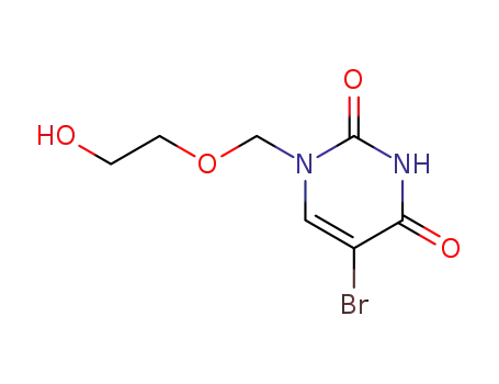 Molecular Structure of 78097-11-7 (1-(2-HYDROXYETHOXY)METHYL-5-BROMOURACIL)