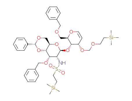 2-Trimethylsilanyl-ethanesulfonic acid {(2R,4aR,6S,7R,8S,8aS)-8-benzyloxy-6-[(2R,3S,4S)-2-benzyloxymethyl-4-(2-trimethylsilanyl-ethoxymethoxy)-3,4-dihydro-2H-pyran-3-yloxy]-2-phenyl-hexahydro-pyrano[3,2-d][1,3]dioxin-7-yl}-amide