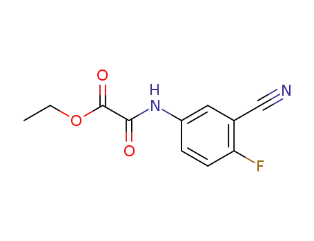 Molecular Structure of 218301-76-9 (Acetic acid, [(3-cyano-4-fluorophenyl)amino]oxo-, ethyl ester)