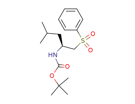 Molecular Structure of 108385-56-4 (2(S)-<(tert-butoxycarbonyl)amino>-4-methyl-1-(phenylsulfonyl)pentane)