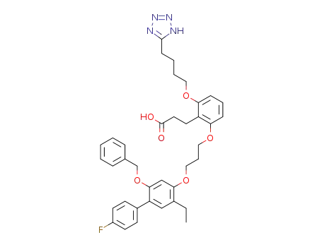 3-<2-<3-<5-(benzyloxy)-2-ethyl-4-(4-fluorophenyl)phenoxy>propoxy>-6-<<4-(1H-tetrazol-5-yl)butyl>oxy>phenyl>propanoic acid