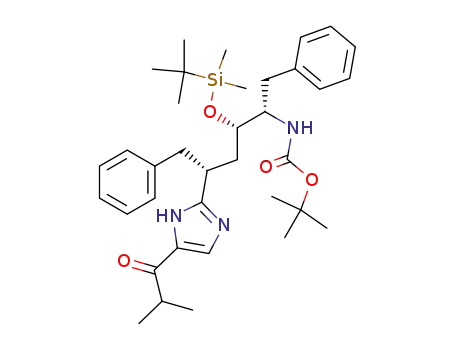 2-<(1R,3S,4S)-1-benzyl-4<(tert-butoxycarbonyl)amino>-3-(tert-butyldimethylsiloxy)-5-phenylpentyl>-5-(2-methylpropionyl)imidazole