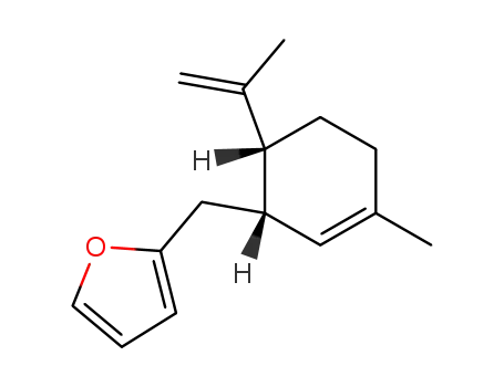 Molecular Structure of 122763-79-5 (2-((1S,6R)-6-Isopropenyl-3-methyl-cyclohex-2-enylmethyl)-furan)