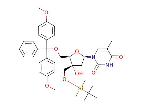 1-[(2R,4R,5R)-5-[Bis-(4-methoxy-phenyl)-phenyl-methoxymethyl]-4-(tert-butyl-dimethyl-silanyloxymethyl)-4-hydroxy-tetrahydro-furan-2-yl]-5-methyl-1H-pyrimidine-2,4-dione