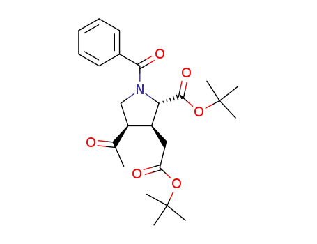 (2S,3S,4S)-acetyl-N-benzoyl-2-tert-butoxycarbonyl-3-tert-butoxycarbonylmethyl-4-pyrrolidine