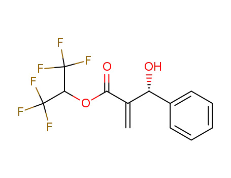 Molecular Structure of 253197-70-5 (1,1,1,3,3,3-hexafluoropropan-2-yl (R)-3-hydroxy-2-methylene-3-phenylpropanoate)