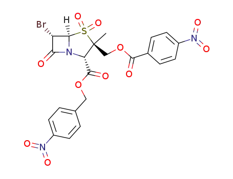 p-nitrobenzyl 6α-bromo-2β-<<(4-nitrobenzoyl)oxy>methyl>-2α-methylpenam-3α-carboxylate 1,1-dioxide