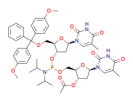 O-<5'-O-(4,4'-dimethoxytrityl)thymidin-3'-yl> O-(3'-O-acetylthymidin-5'-yl) N,N-diisopropylphosphoramidite
