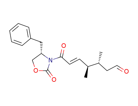 Molecular Structure of 195376-06-8 (2-Oxazolidinone,
3-[(2E,4R,5R)-4,5-dimethyl-1,7-dioxo-2-heptenyl]-4-(phenylmethyl)-,
(4S)-)