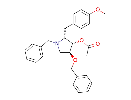 3-Pyrrolidinol,
2-[(4-methoxyphenyl)methyl]-4-(phenylmethoxy)-1-(phenylmethyl)-,
acetate (ester), (2R,3S,4S)-