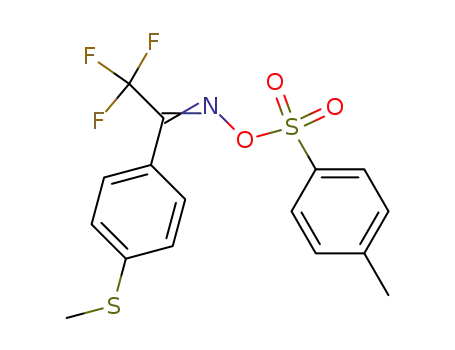 Molecular Structure of 150772-83-1 (Ethanone, 2,2,2-trifluoro-1-[4-(methylthio)phenyl]-,
O-[(4-methylphenyl)sulfonyl]oxime)
