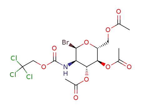 Molecular Structure of 67124-60-1 (3,4,6-Tri-O-acetyl-2-deoxy-2-(2,2,2-trichloroethoxycarbonylamino)-α-D-glucopyranosyl bromide)