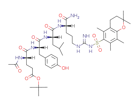 Molecular Structure of 192052-76-9 (Ac-Glu(O<sup>t</sup>Bu)-Tyr-Leu-Arg(Pmc)-NH<sub>2</sub>)