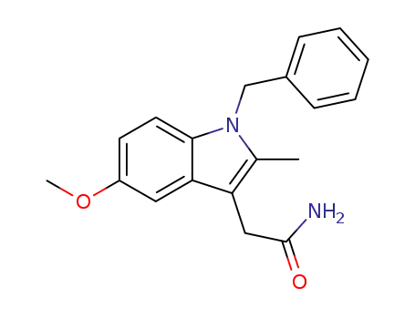 Molecular Structure of 97077-43-5 (1H-Indole-3-acetamide, 5-methoxy-2-methyl-1-(phenylmethyl)-)