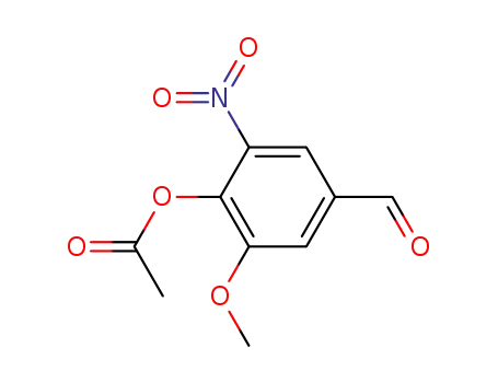 Molecular Structure of 122756-37-0 (4-acetoxy-3-methoxy-5-nitro-benzaldehyde)