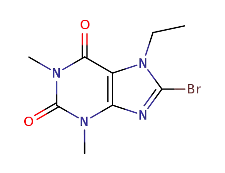 Molecular Structure of 17801-69-3 (8-BROMO-7-ETHYL-1,3-DIMETHYL-2,3,6,7-TETRAHYDRO-1H-PURINE-2,6-DIONE)