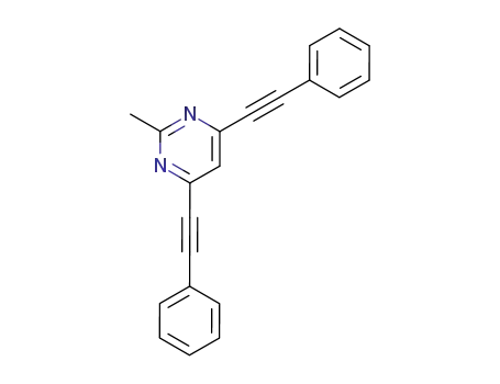 Molecular Structure of 66298-47-3 (Pyrimidine, 2-methyl-4,6-bis(phenylethynyl)-)