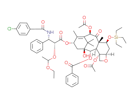 Molecular Structure of 143843-07-6 (7-(triethylsilyl)baccatin III 13-<N-(p-chlorobenzoyl)-O-((R<sup>*</sup>)-1''-ethoxyethyl)-(2'R,3'S)-3'-phenylisoserinate>)