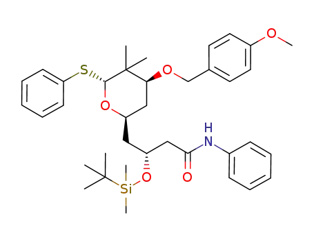 (R)-3-(tert-Butyl-dimethyl-silanyloxy)-4-[(2S,4S,6R)-4-(4-methoxy-benzyloxy)-5,5-dimethyl-6-phenylsulfanyl-tetrahydro-pyran-2-yl]-N-phenyl-butyramide