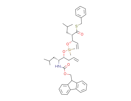 3-({1-[1-(9H-fluoren-9-ylmethoxycarbonylamino)-3-methyl-butyl]-but-3-enyloxy}-dimethylsilanyloxy)-2-isobutyl-pent-4-enethioic acid S-benzyl ester