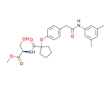 Molecular Structure of 328236-00-6 ((R)-2-[(1-{4-[(3,5-Dimethyl-phenylcarbamoyl)-methyl]-phenoxy}-cyclopentanecarbonyl)-amino]-3-hydroxy-propionic acid methyl ester)