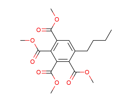 Molecular Structure of 128408-43-5 (tetramethyl 5-(n-butyl)-1,2,3,4-benzenetetracarboxylate)