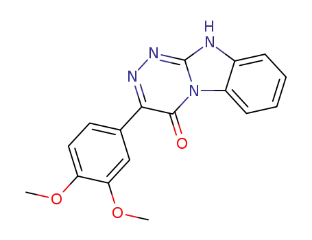 Molecular Structure of 257955-49-0 (3-(3,4-dimethoxy-phenyl)-10<i>H</i>-benzo[4,5]imidazo[2,1-<i>c</i>][1,2,4]triazin-4-one)