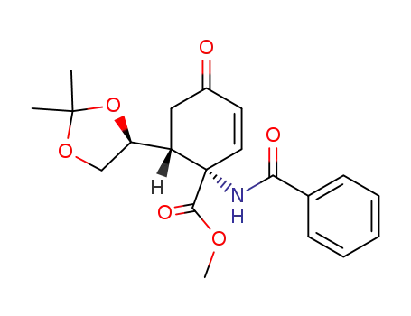 2-Cyclohexene-1-carboxylic acid,
1-(benzoylamino)-6-[(4S)-2,2-dimethyl-1,3-dioxolan-4-yl]-4-oxo-, methyl
ester, (1S,6R)-