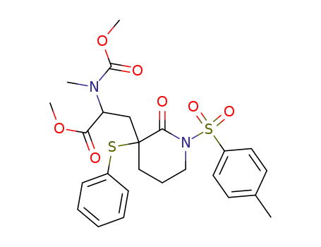 2-(Methoxycarbonyl-methyl-amino)-3-[2-oxo-3-phenylsulfanyl-1-(toluene-4-sulfonyl)-piperidin-3-yl]-propionic acid methyl ester