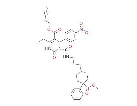 5-(cyanoethoxycarbonyl)-4-ethyl-1-{N-[3-(4-methoxycarbonyl-4-phenylpiperidin-1-yl)propyl]carboxamido}-2-oxo-6-(4-nitrophenyl)-1,2,3,6-tetrahydropyrimidine
