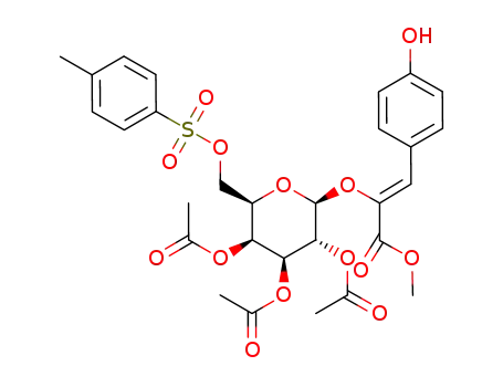 methyl (Z)-2-(6'-O-p-toluenesulfonyl-2',3',4',6'-tetra-O-acetyl-β-D-galactopyranosyloxy)-3-p-hydroxyphenylacrylate
