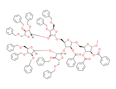 methyl 5-O-{3,5-di-O-(2-O-[2,3,5-tri-O-benzyl-β-D-arabinofuranosyl]-3,5-di-O-benzyl-α-D-arabinofuranosyl)-2-O-benzoyl-α-D-arabinofuranosyl}-2,3-di-O-benzoyl-α-D-arabinofuranoside