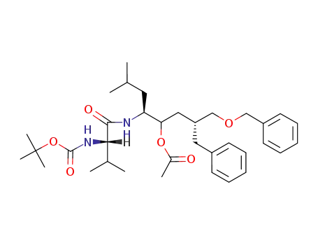 N-<(tert-butyloxycarbonyl)-L-valyl>-(2R,4RS,5S)-4-acetoxy-5-amino-2-benzyl-1-(benzyloxy)-7-methyloctane