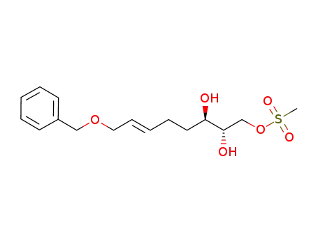 Molecular Structure of 494825-50-2 (6-Octene-1,2,3-triol, 8-(phenylmethoxy)-, 1-methanesulfonate,(2S,3R,6E)-)