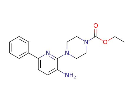 Molecular Structure of 198017-50-4 (ethyl 4-(3-amino-6-phenyl-2-pyridyl)-1-piperazinocarboxylate)