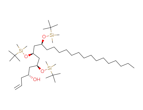 Molecular Structure of 528867-42-7 (1-Pentacosen-4-ol, 6,8,10-tris[[(1,1-dimethylethyl)dimethylsilyl]oxy]-,
(4R,6S,8S,10S)-)