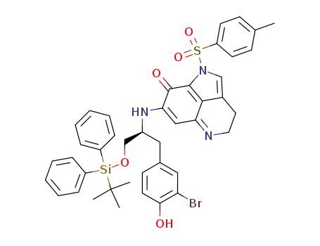 7-[2-(3-bromo-4-hydroxyphenyl)-1-(tert-butyldiphenylsilyloxymethyl)ethylamino]-1-(toluene-4-sulfonyl)-3,4-dihydro-1H-pyrrolo[4,3,2-de]quinolin-8-one