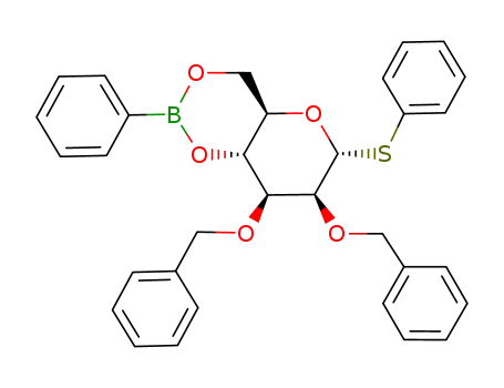 (4aR,6R,7S,8S,8aR)-7,8-Bis-benzyloxy-2-phenyl-6-phenylsulfanyl-hexahydro-pyrano[3,2-d][1,3,2]dioxaborinine