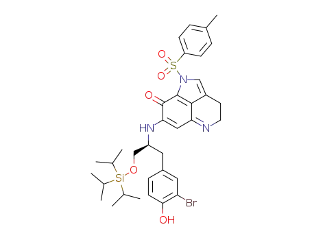 7-[2-(3-bromo-4-hydroxyphenyl)-1-(triisopropylsilyloxymethyl)ethylamino]-1-(toluene-4-sulfonyl)-3,4-dihydro-1H-pyrrolo[4,3,2-de]quinolin-8-one