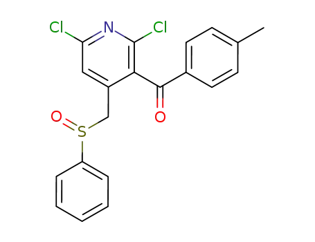 Molecular Structure of 441052-94-4 (Methanone,
[2,6-dichloro-4-[(phenylsulfinyl)methyl]-3-pyridinyl](4-methylphenyl)-)