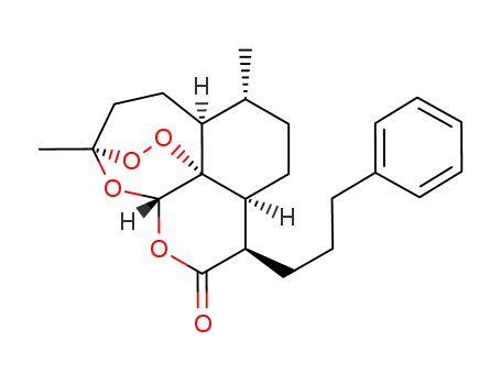 3,12-Epoxy-12H-pyrano[4,3-j]-1,2- benzodioxepin-10(3H)-one,octahydro-3,6- dimethyl-9-(3-phenylpropyl)-,(3R,5aS,6R,- 8aS,9R,12S,12aR)- 