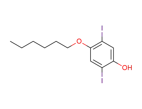 Molecular Structure of 357396-86-2 (4-(hexyloxy)-2,5-diiodophenol)