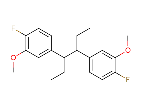 Molecular Structure of 82846-26-2 (meso-3,4-bis(4-fluoro-3-methoxyphenyl)hexane)