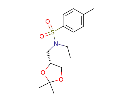 Molecular Structure of 259656-68-3 (N-[(4R)-2,2-dimethyl-1,3-dioxolan-4-ylmethyl]-N-ethyl-p-toluenesulfonamide)
