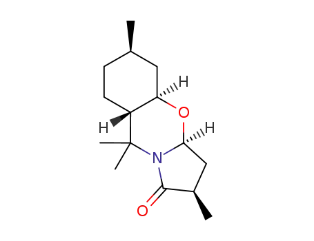 Molecular Structure of 186597-26-2 ((2R,3aS,4aR,6R,8aS)-2,6,9,9-Tetramethyl-octahydro-benzo[e]pyrrolo[2,1-b][1,3]oxazin-1-one)