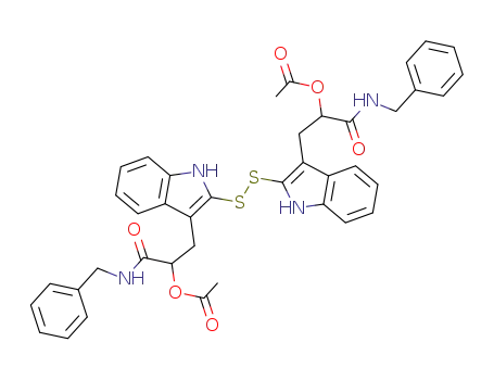 Acetic acid 2-{2-[3-(2-acetoxy-2-benzylcarbamoyl-ethyl)-1H-indol-2-yldisulfanyl]-1H-indol-3-yl}-1-benzylcarbamoyl-ethyl ester